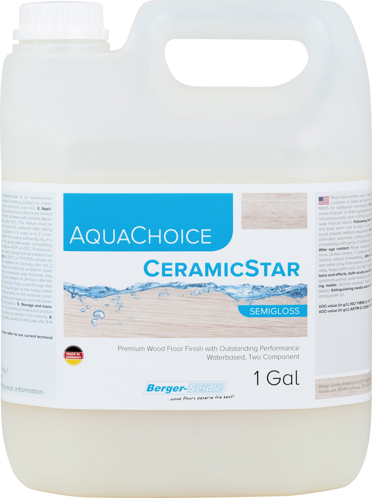 Berger-Seidle 1 Gallon Water Based professional Wood Floor Finish